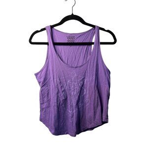 Vans Off The Wall Womens Small Purple Tank Top Sleeveless Anchor Graphic Tee